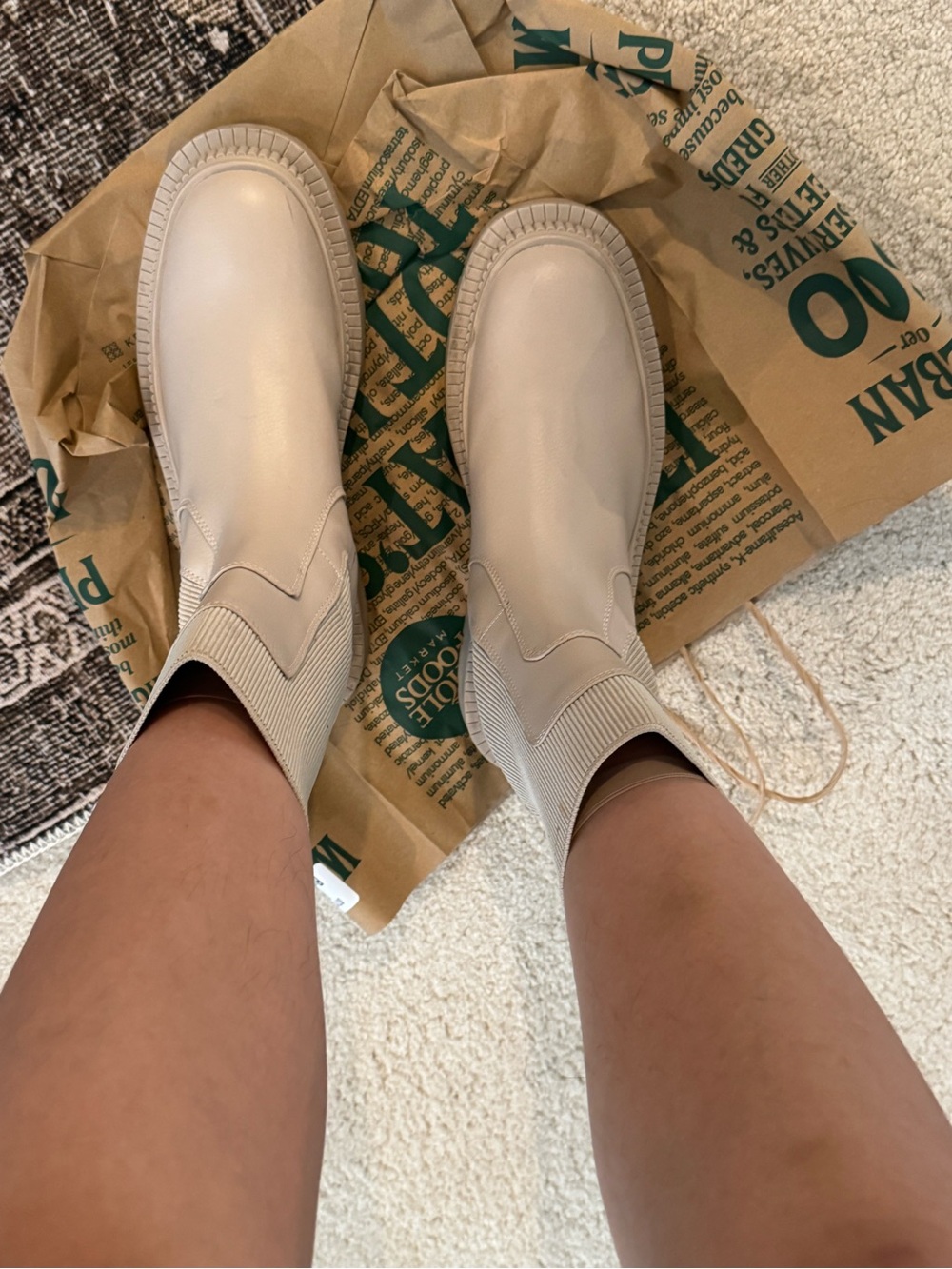 Women’s Chunky Chelsea Boot in Cream - Picture 8 of 10